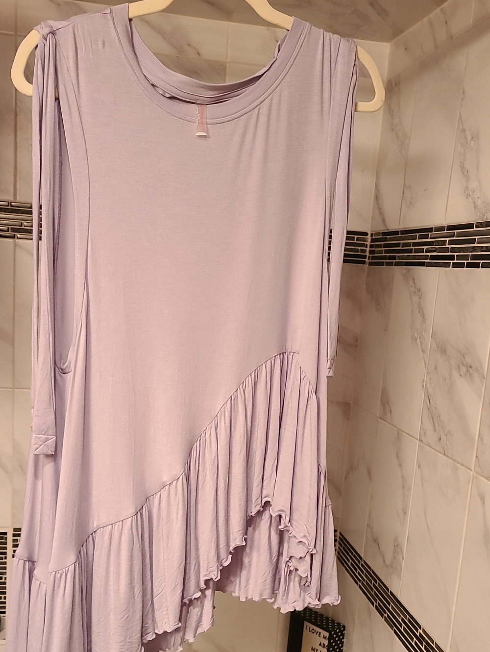 FP Movement by Free People Pale Lavender Ruffle-Hem Tank
